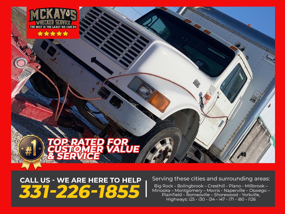 Mckay's Wrecker Service LLC offers prompt, reliable, and friendly towing services and roadside assistance services. You can reach us by phone 24 hours a day, 7 days a week, just call 331-226-1855 to get started, and we'll do the rest.
