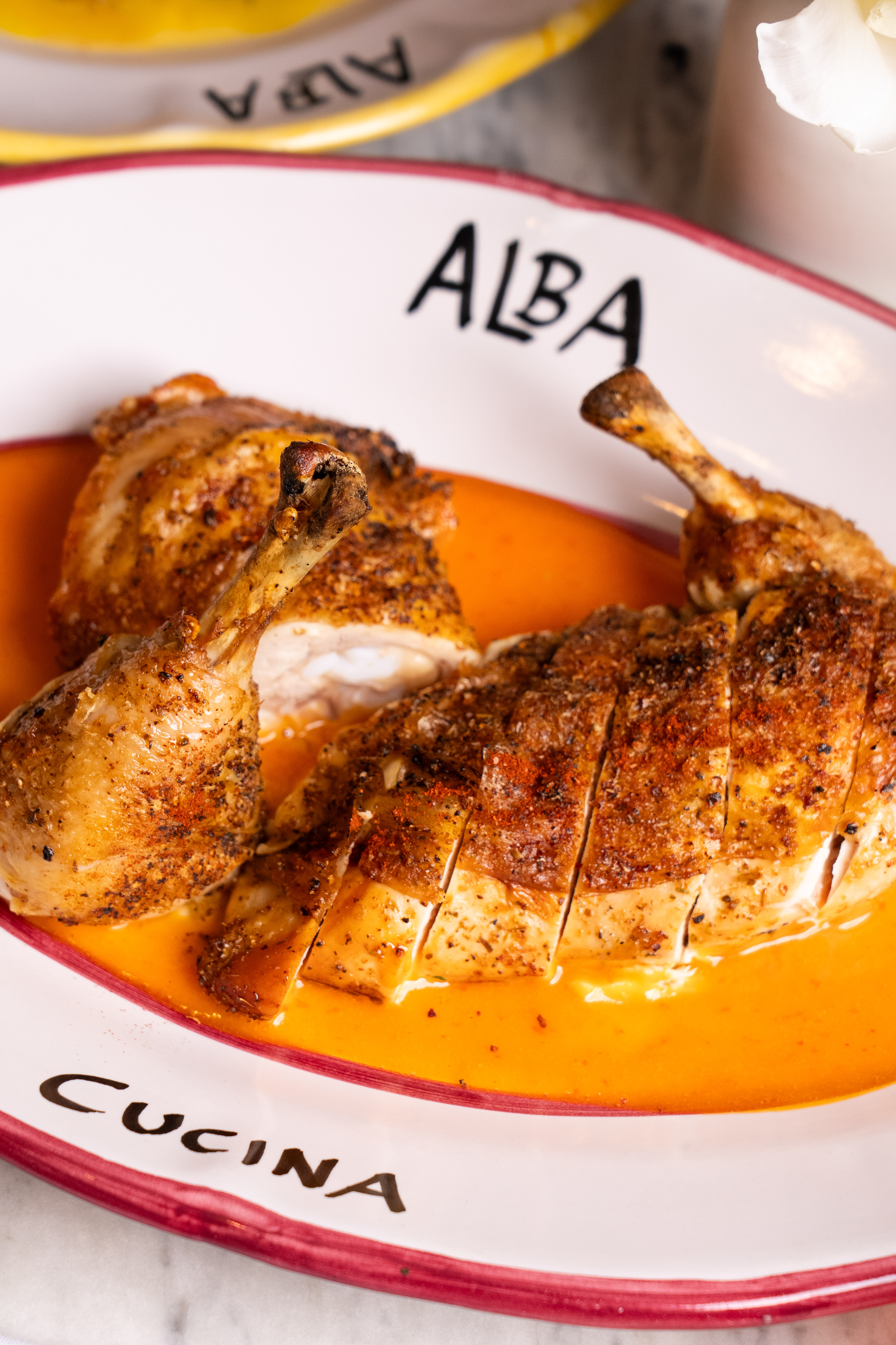 Chicken Diavola at Alba Spiaggia in Montauk.