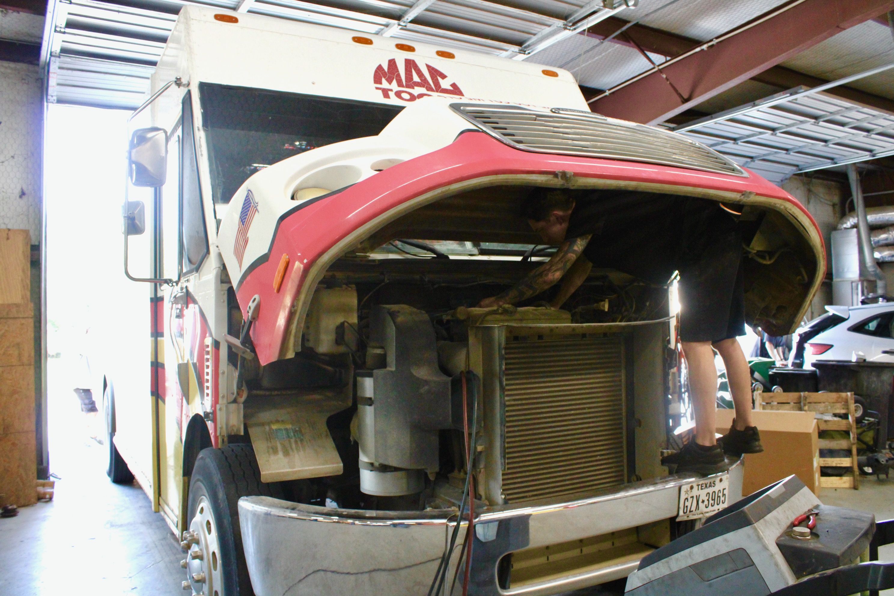 Commercial fleet truck repair at Willard Automotive in Lewisville, TX. 