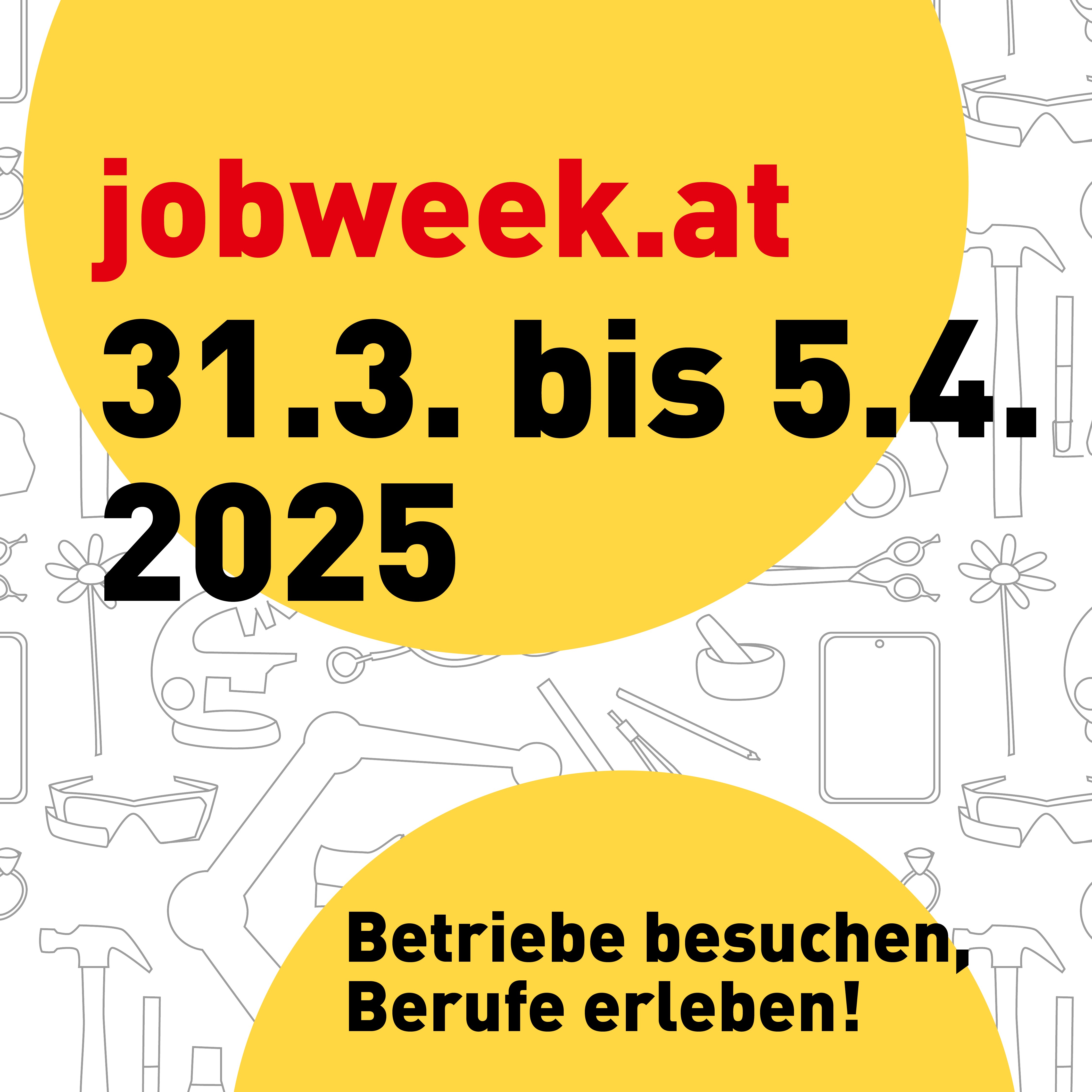 Bild zu Bei der OÖ Job Week öffnen Betriebe in Oberösterreich ihre Türen für Interessierte. Im Mittelpunkt steht dabei, Menschen, die in Oberösterreich Arbeit suchen oder eine Ausbildung anstreben, direkt an den Ort der potenziellen zukünftigen Arbeit zu bringen. Die OÖ Job Week findet von 31. März bis 5. April 2025 in Unternehmen in allen Bezirken Oberösterreichs statt. Auf Ihren Besuch freuen wir uns.¿Anmeldung unter www.jobweek.at/veranstaltungen