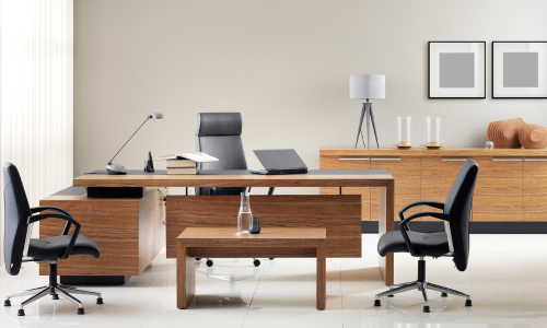 Modern office space featuring desks, chairs, and storage solutions, from Bestwork Supply Center showcasing functional and stylish furniture options for corporate and home offices