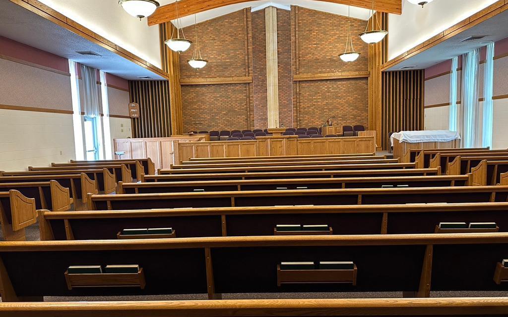 Interior of La Crosse building, main worship area.