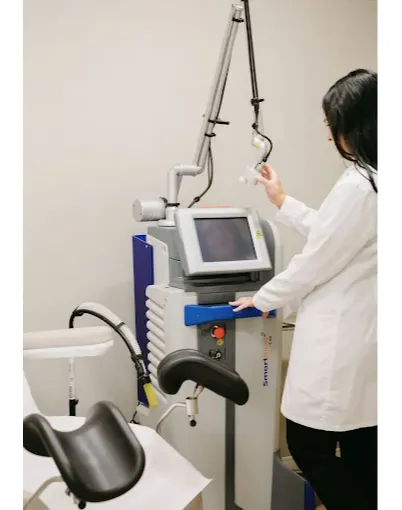 Advanced laser technology used for vaginal rejuvenation, skin treatments, and women’s wellness procedures in a clinical setting.