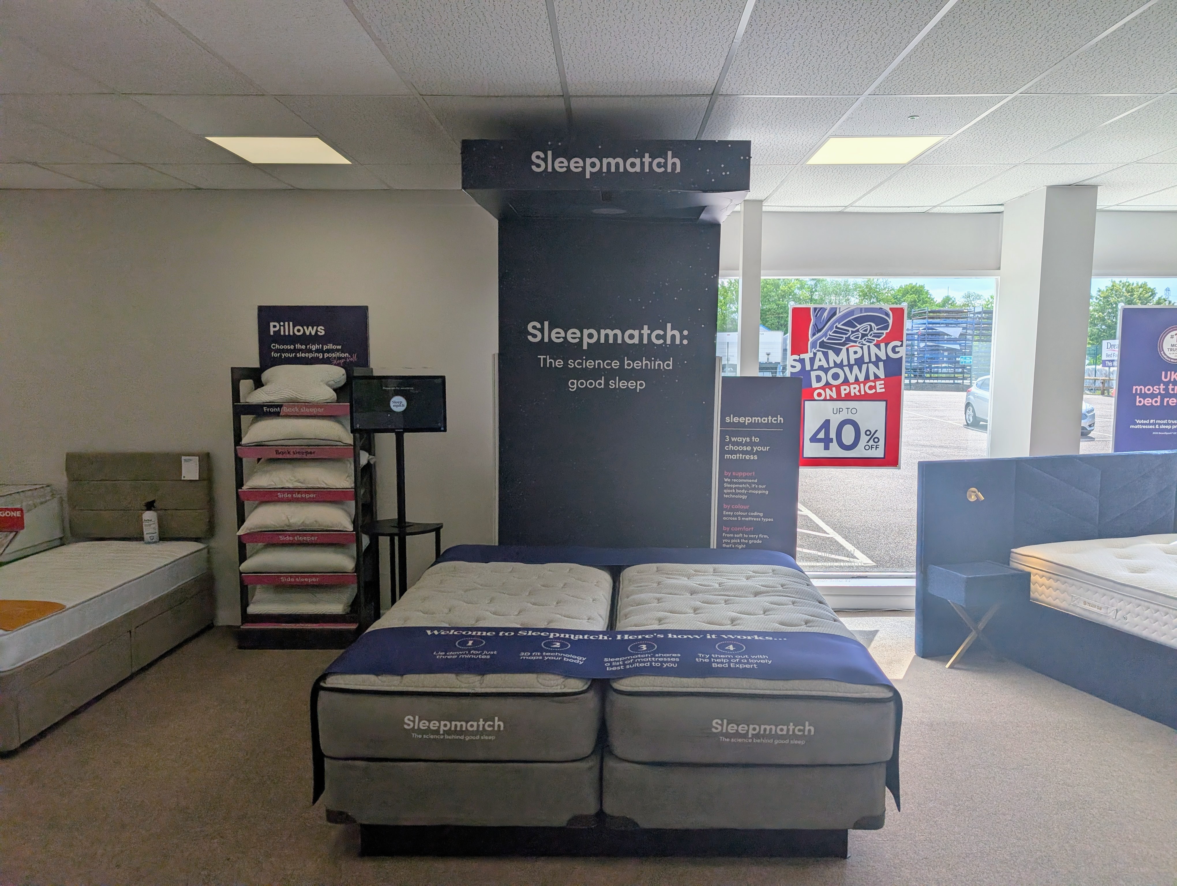 Head in-store for the full Sleepmatch&trade; experience. Our unique Sleepmatch&trade; technology matches you with your perfect bed.