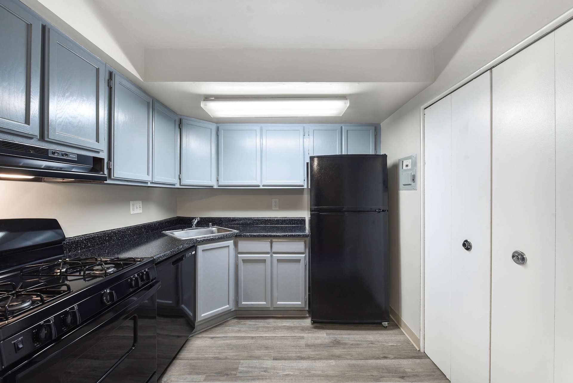 Kitchen With Black Appliances