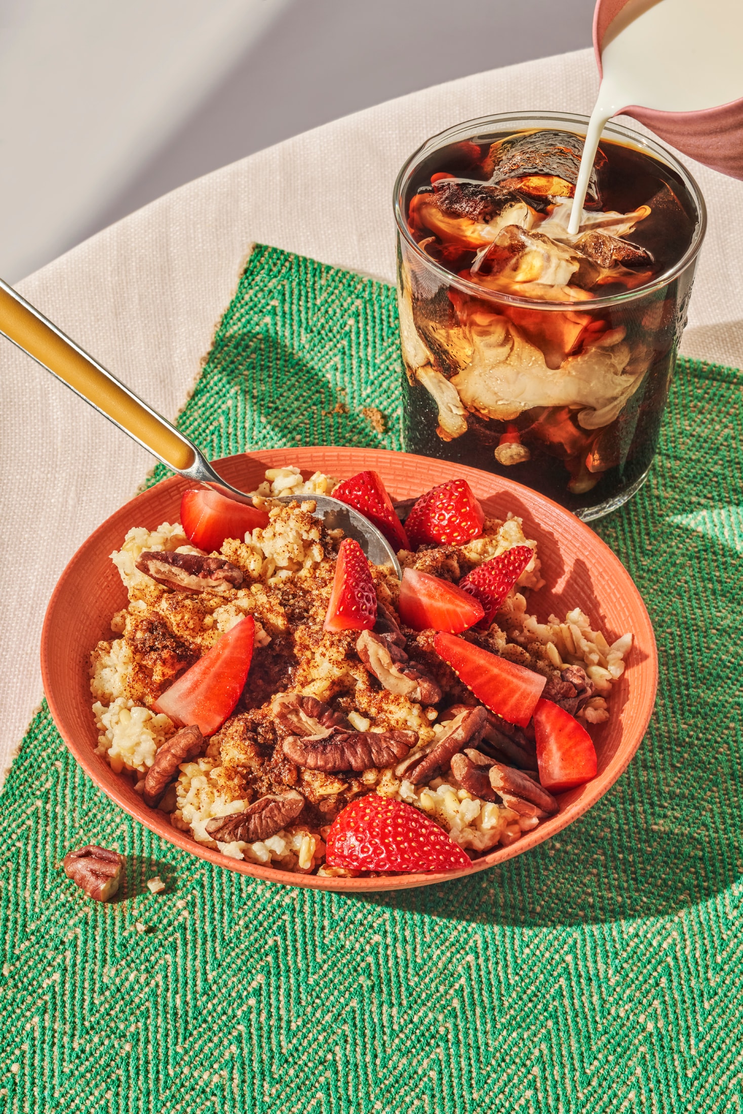 Steel Cut Oatmeal & Iced Coffee