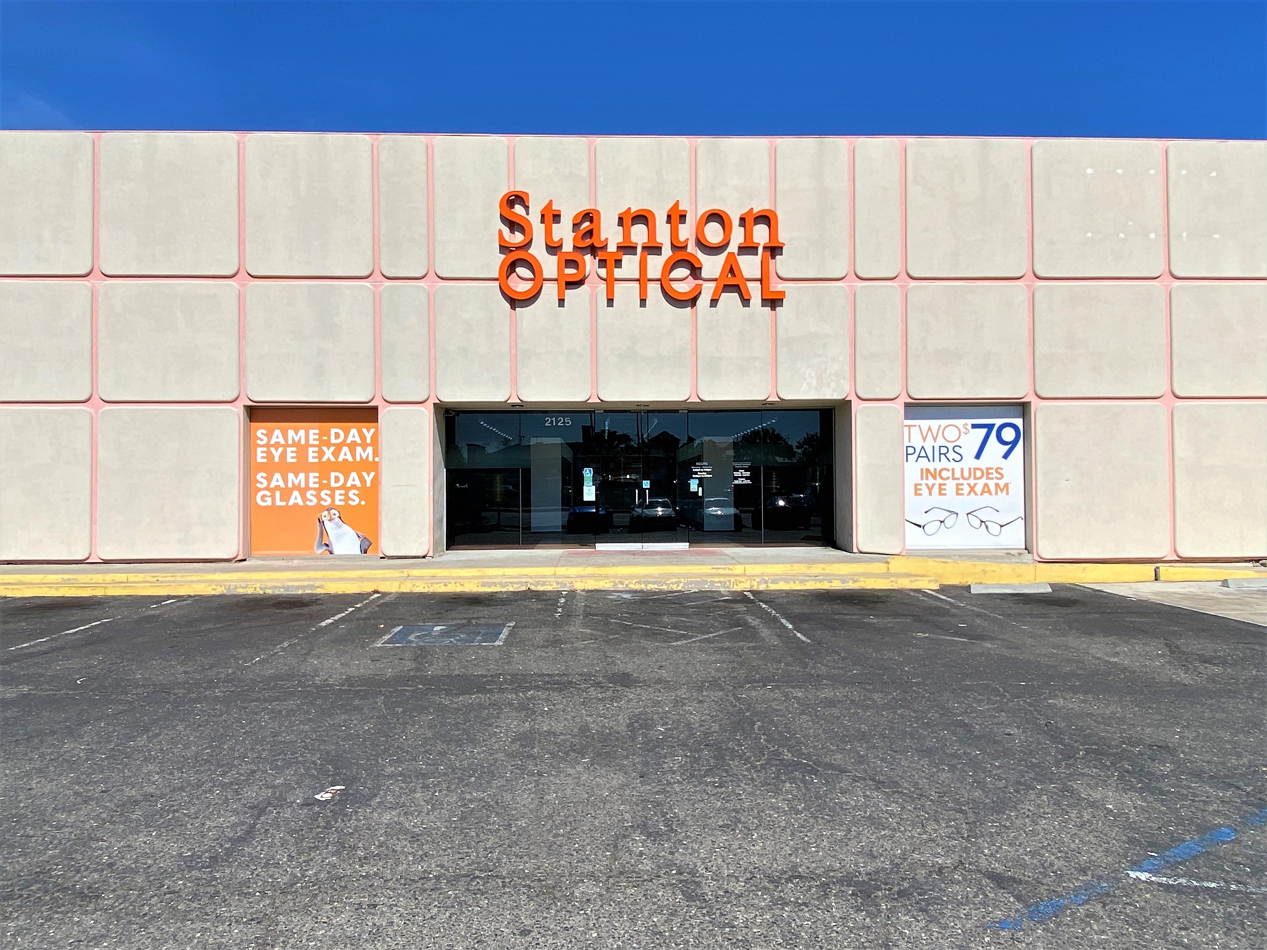 Storefront at Stanton Optical store in Sacramento, CA 95825
