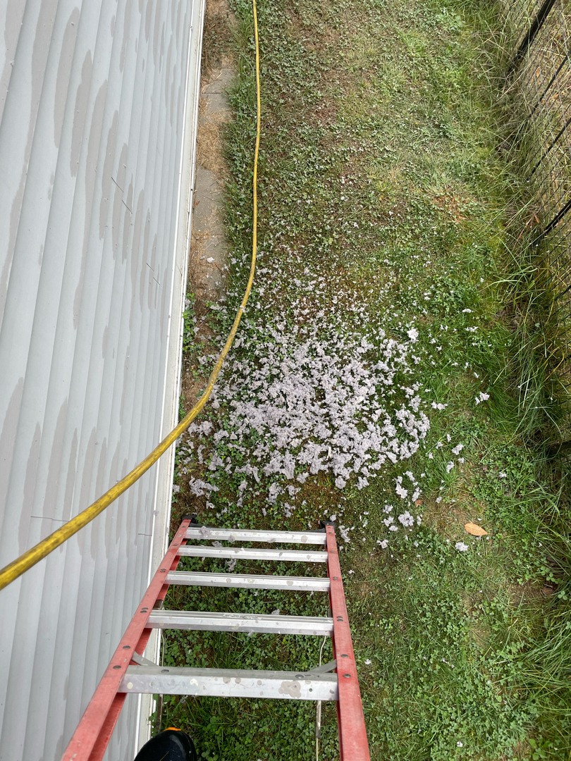 Debris removed during residential exterior vent cleaning at a Maine home. Upfront Home Inspection & Maintenance provides professional dryer vent cleaning and preventative home maintenance services throughout Southern and Central Maine, helping homeowners maintain proper ventilation and reduce potentially hazardous buildup.