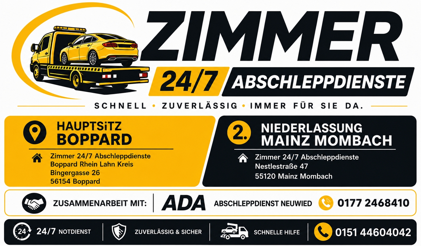 Zimmer  Abschleppdienste Mainz-Boppard -Koblenz-Neuwied, Binger Gasse 26 in Boppard