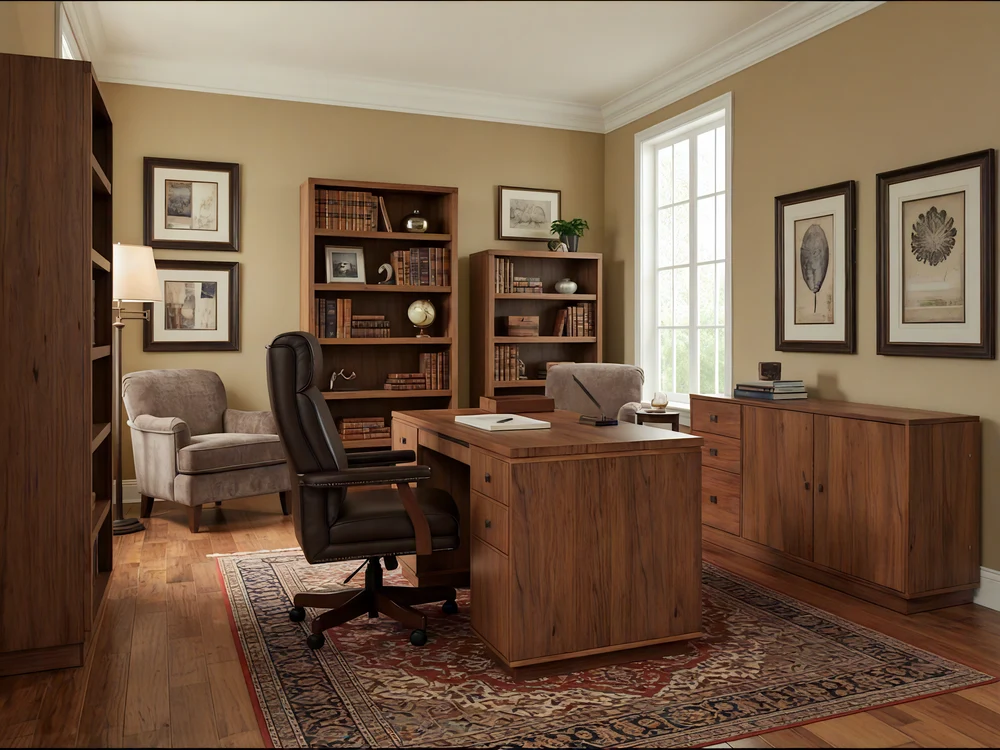 Cody Executive Desk by Foundry 39, a solid wood office desk with a 61.25-inch workspace, dual storag 