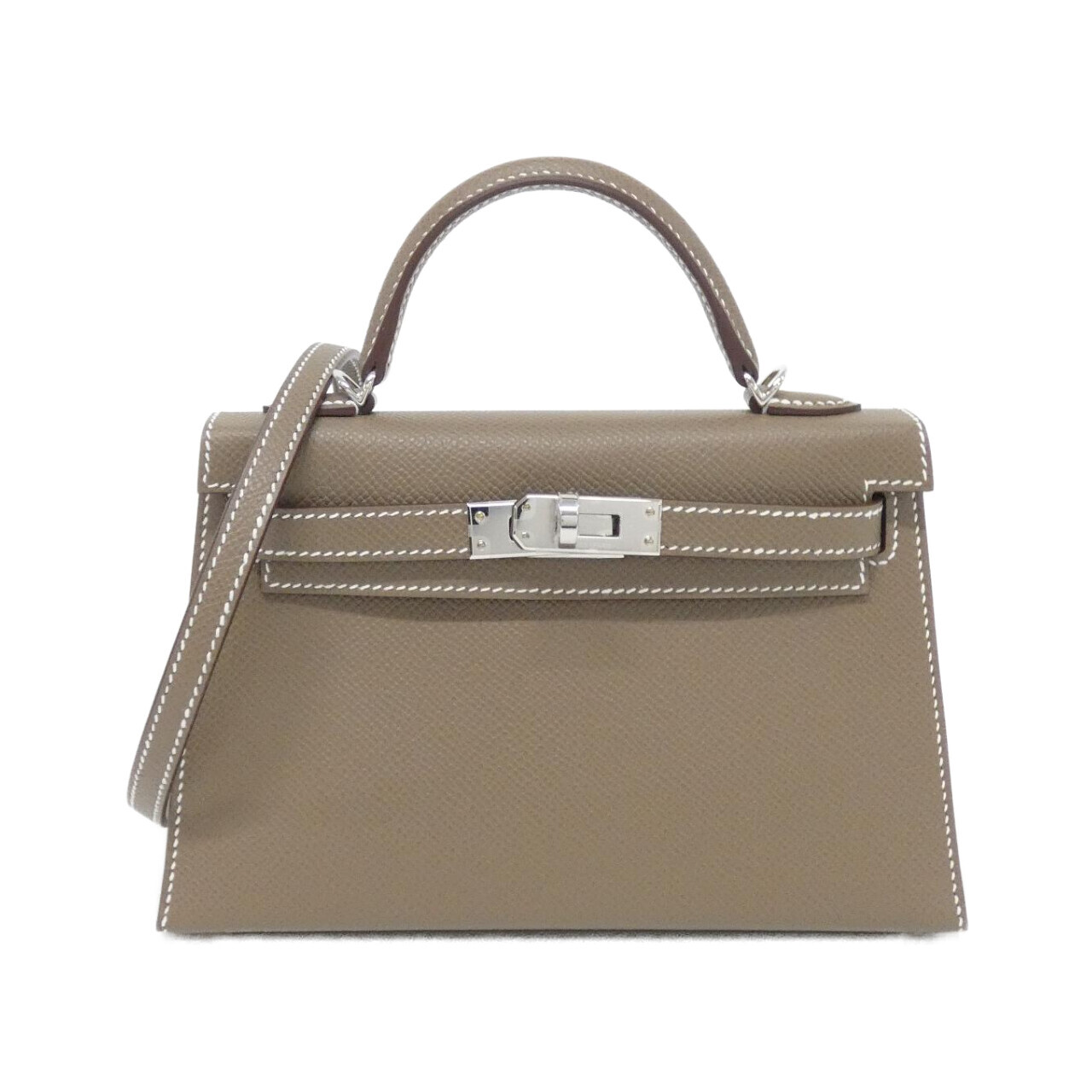 エルメス ミニケリー2 MINI 071302CK エプソン ETOUPE シルバー金具 K刻印