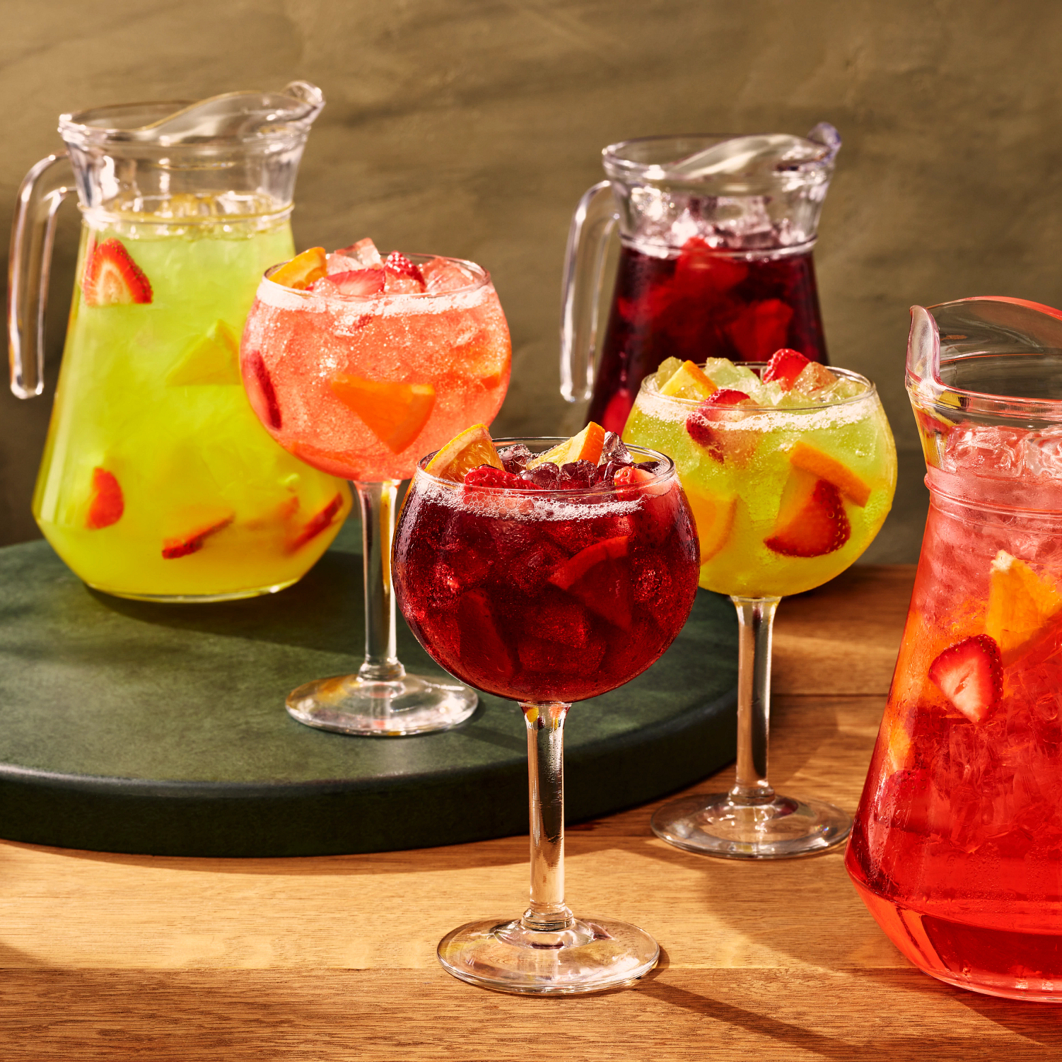 Sangrias: Made with a blend of chilled wine, fresh fruit and a splash of fruit juices. Olive Garden Italian Restaurant Winnipeg (204)774-9725
