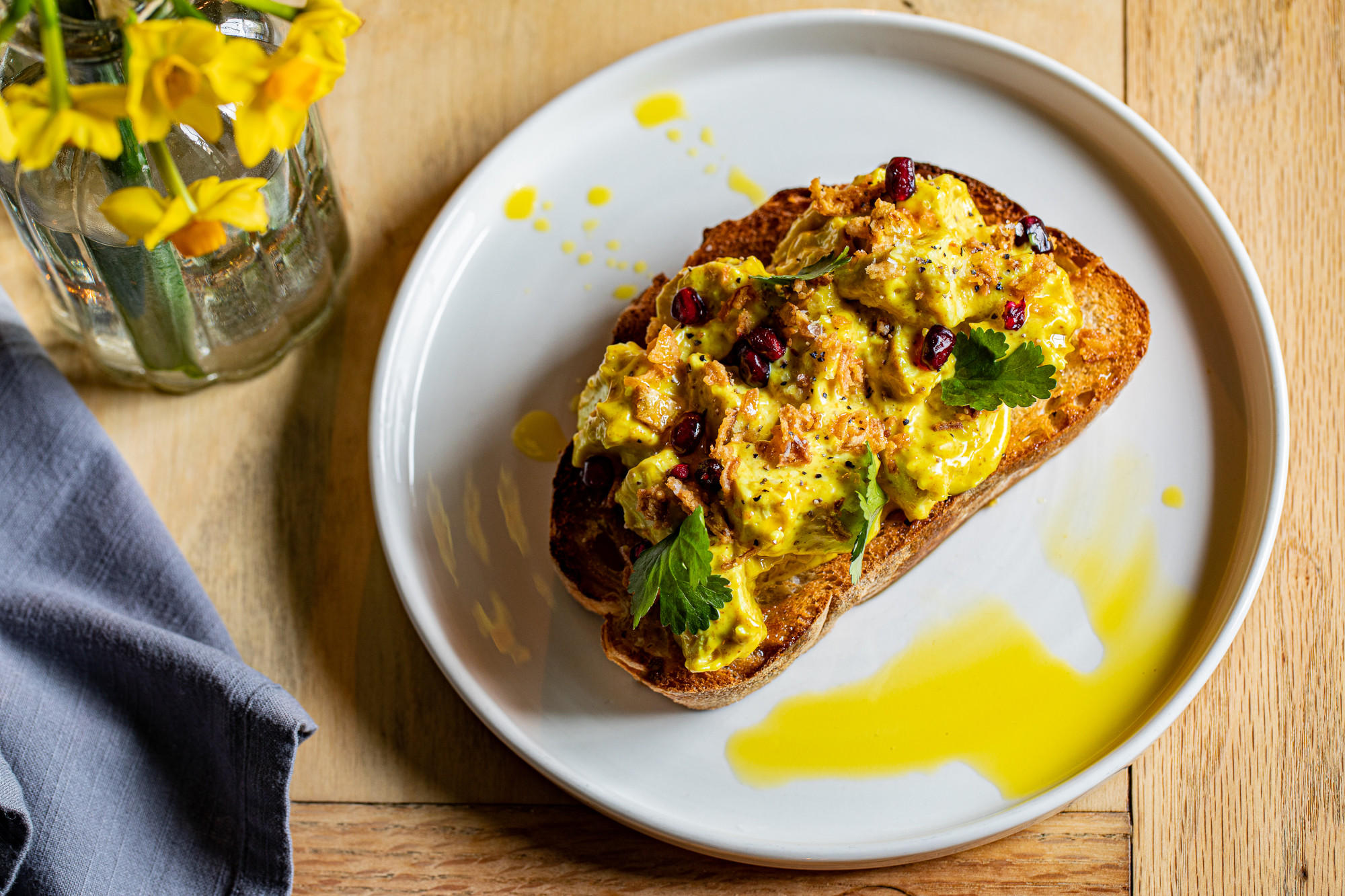 Coronation chicken open sandwich Anglesey Arms Chichester 01243 699644