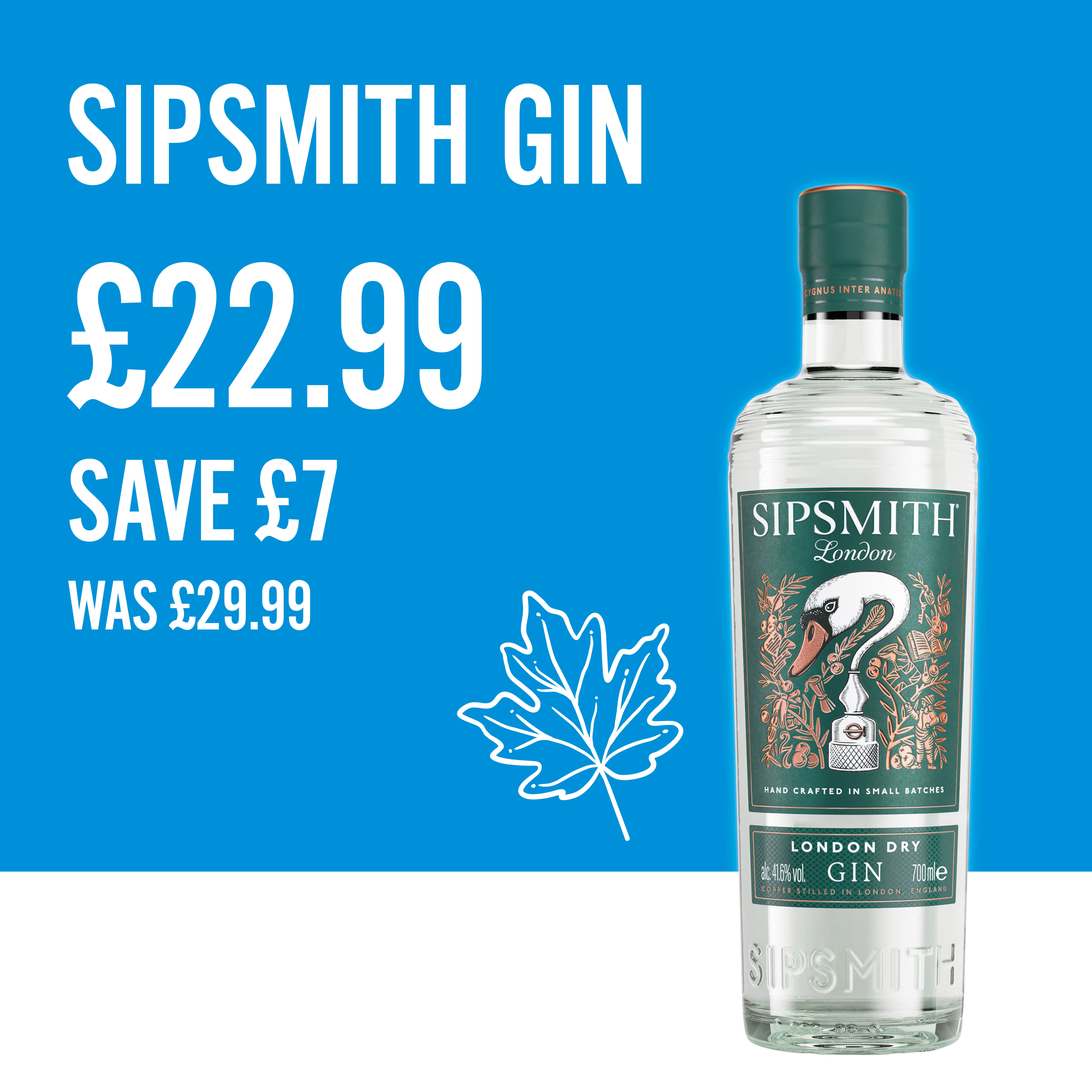 sipsmith gin - £22.99