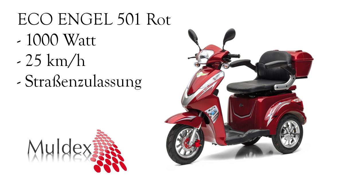 Elektromobil Eco Engel 501 Rot 25 km h mit Straßenzulassung