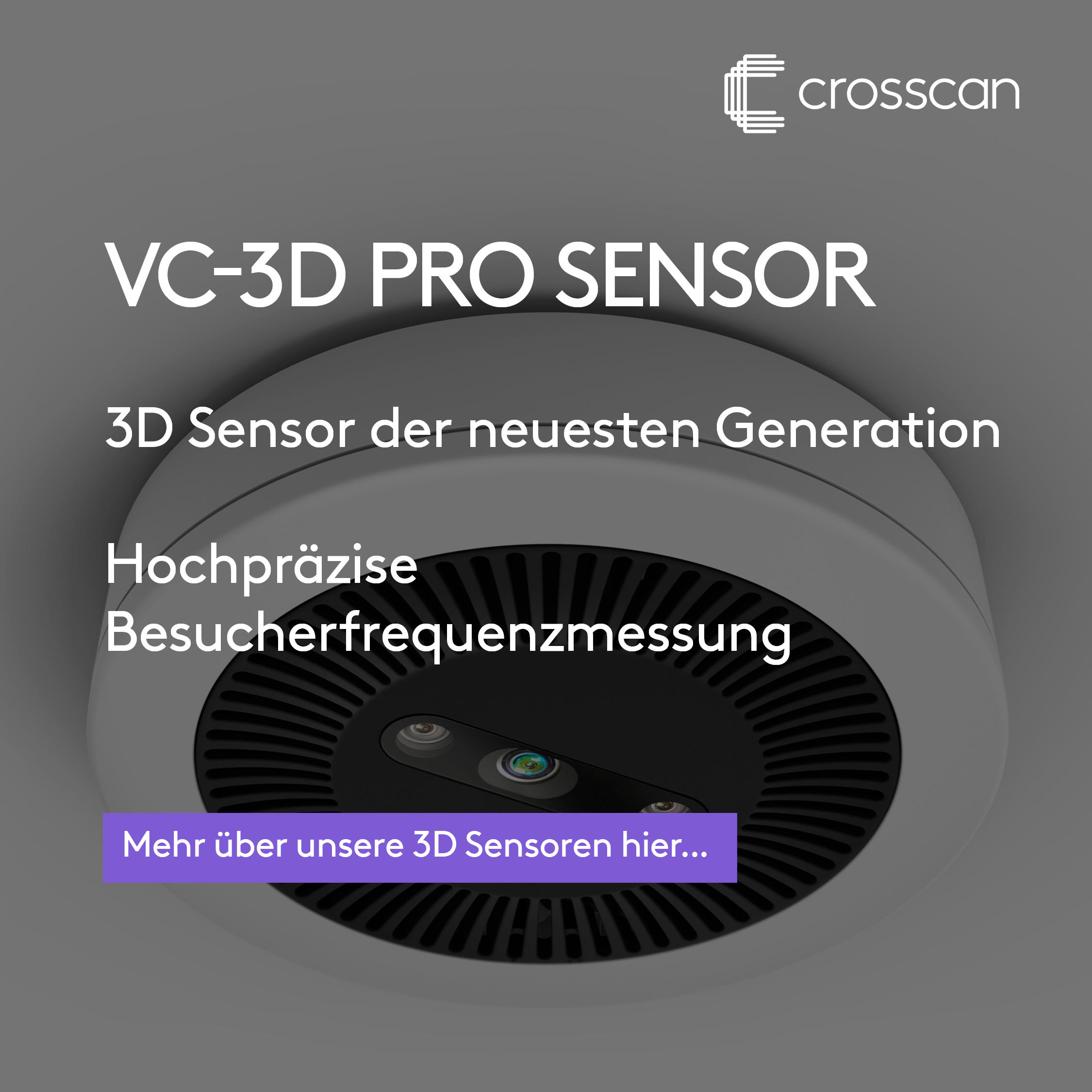 Crosscan VC-3D PRO Sensor - Hochpräzise Besucherfrequenzmessung