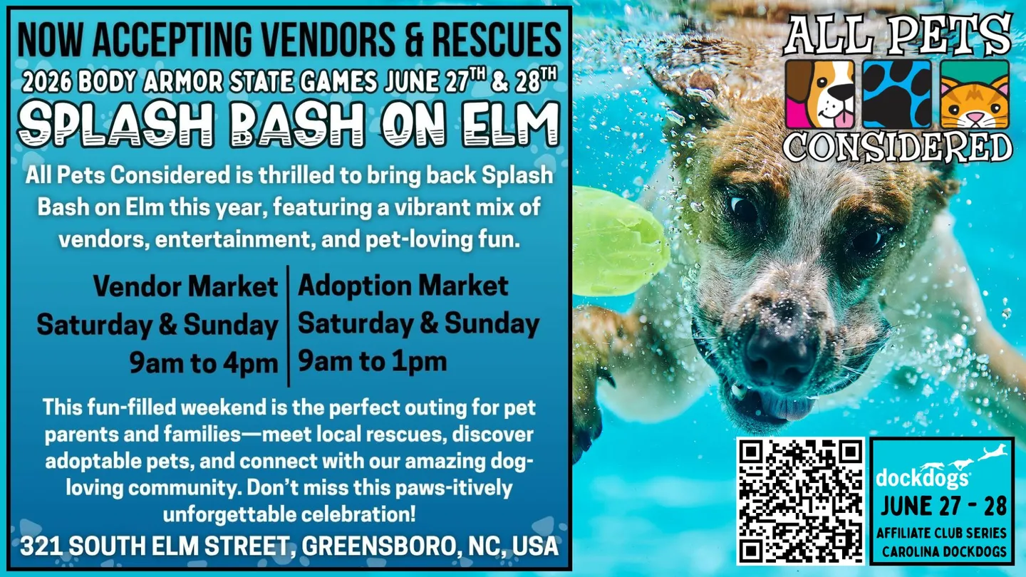 Image of Local Pet Event APC Splash Bash on Elm for Body Armor Carolina Dock Diving Nearby
