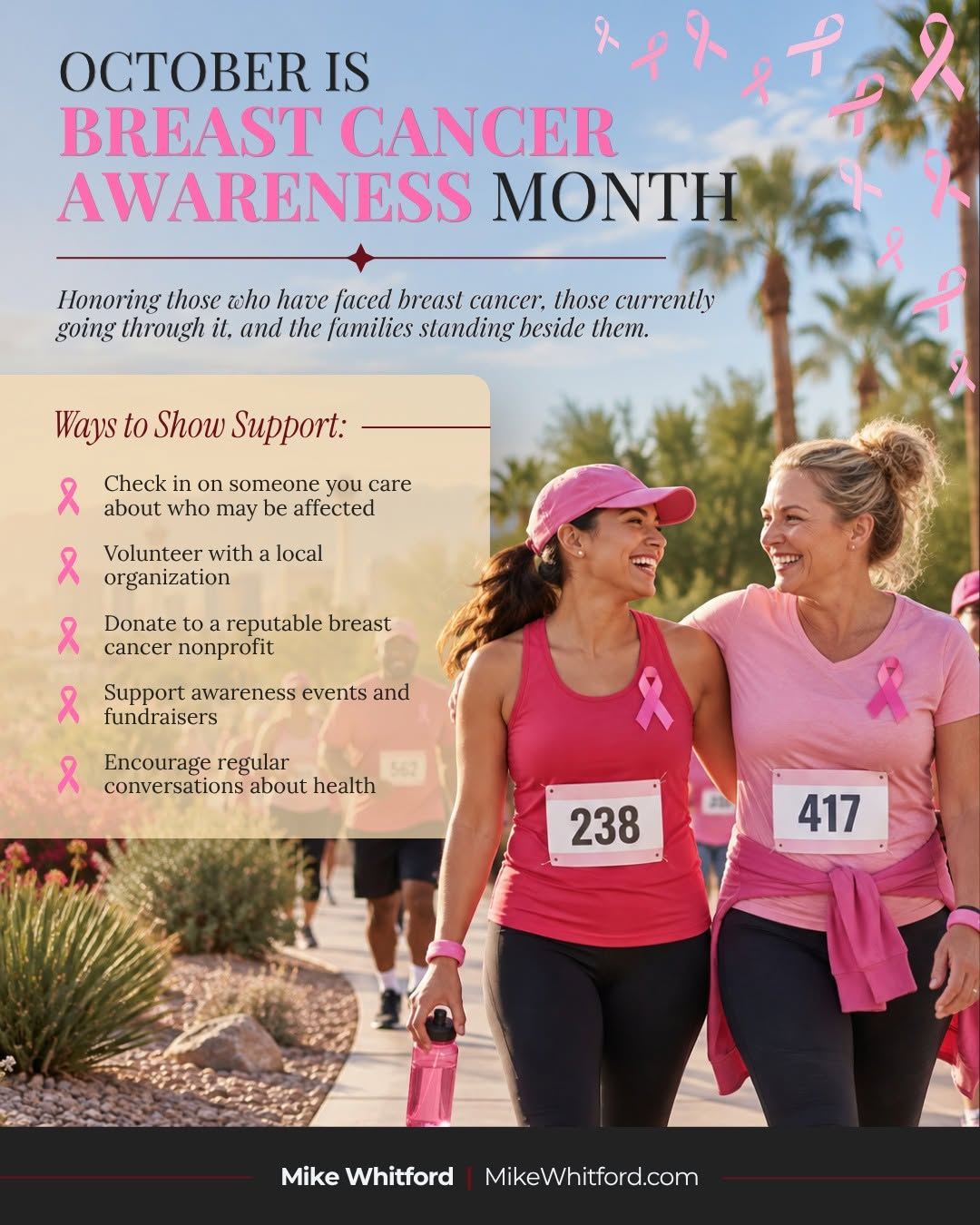 October is Breast Cancer Awareness Month. We recognize the strength of those affected and the loved ones who stand beside them. From raising awareness to supporting local events in Las Vegas, every act of kindness matters.
