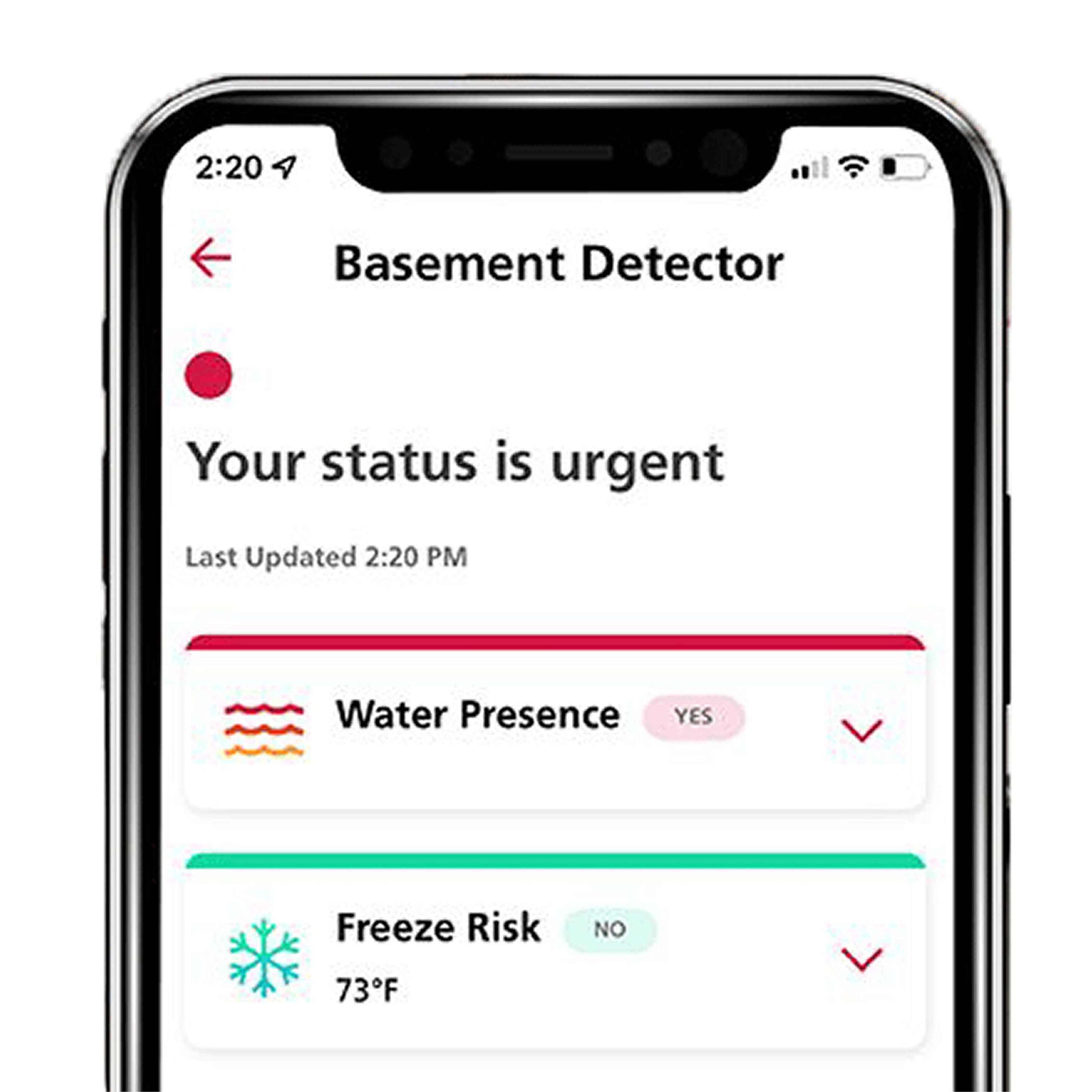 Kidde App showing an urgent status
