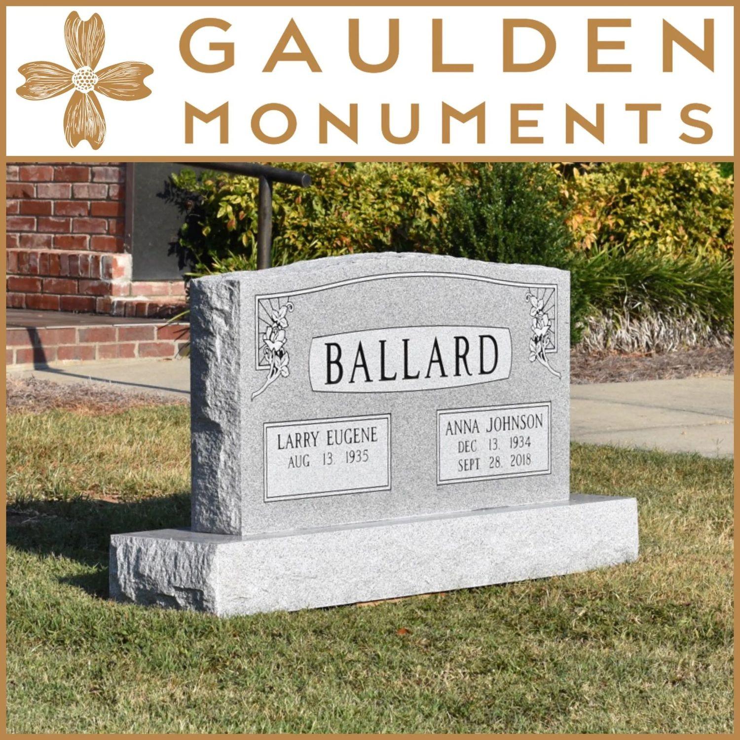 Companion Upright Headstone made by Gaulden Monuments
