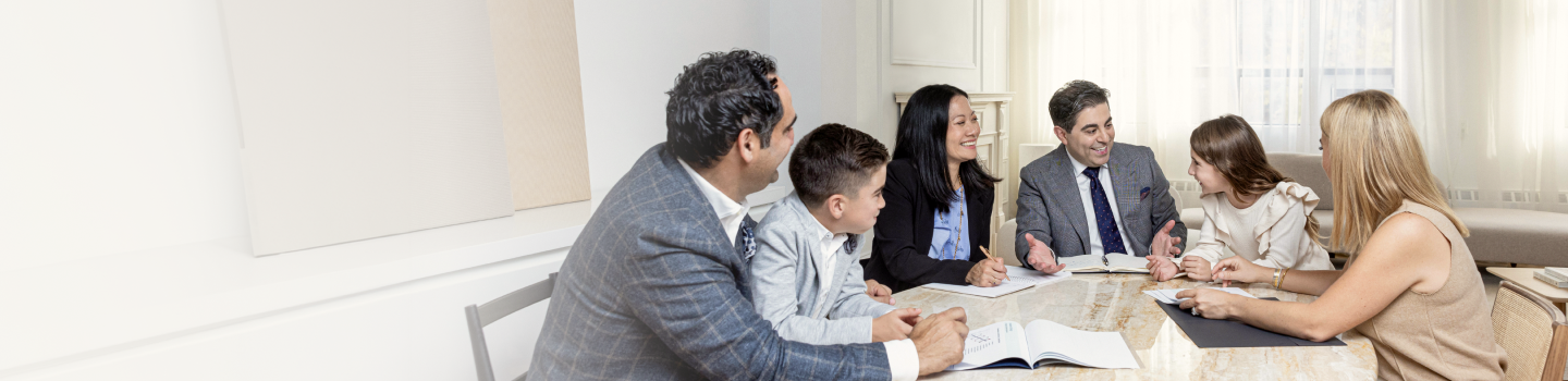 The Naman Private Wealth team meeting with a client family.