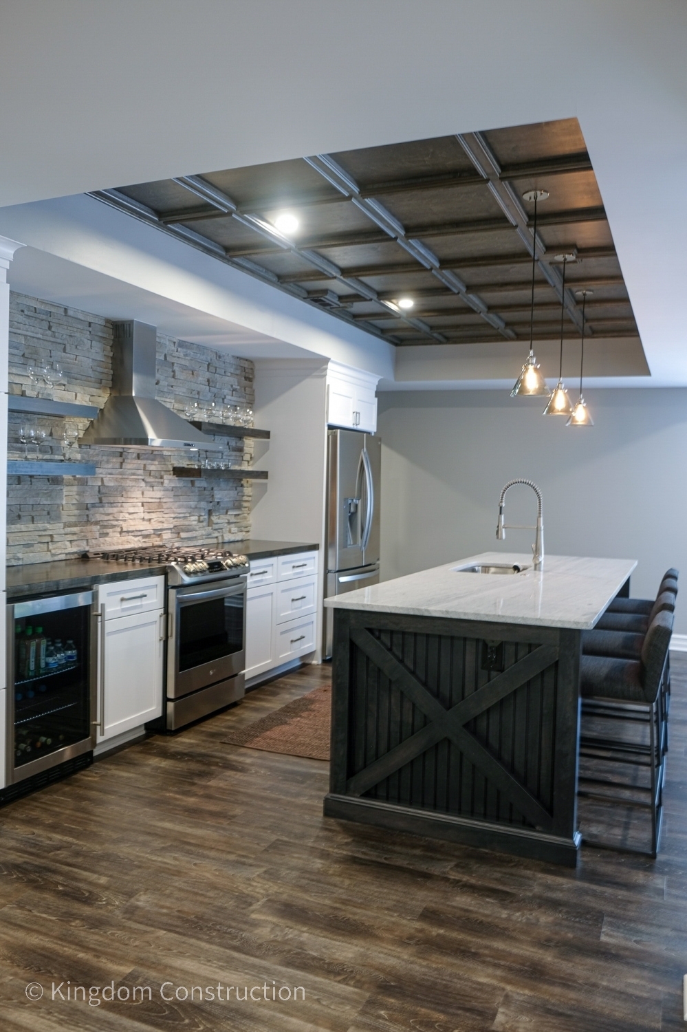 Basement Kitchen done by the Basement Remodelers at Kingdom Construction & Remodel
