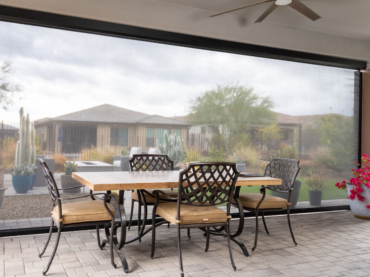 Transform your outdoor space into a  private sanctuary with motorized shades! Bask in the tranquility of your own  secluded haven, where relaxation and privacy go hand in hand.