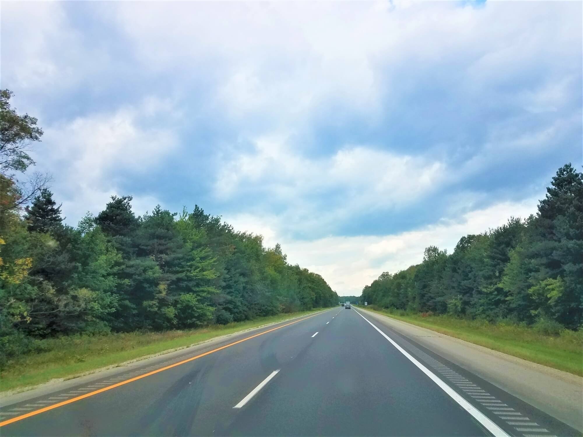 I-69 asphalt construction project in Michigan