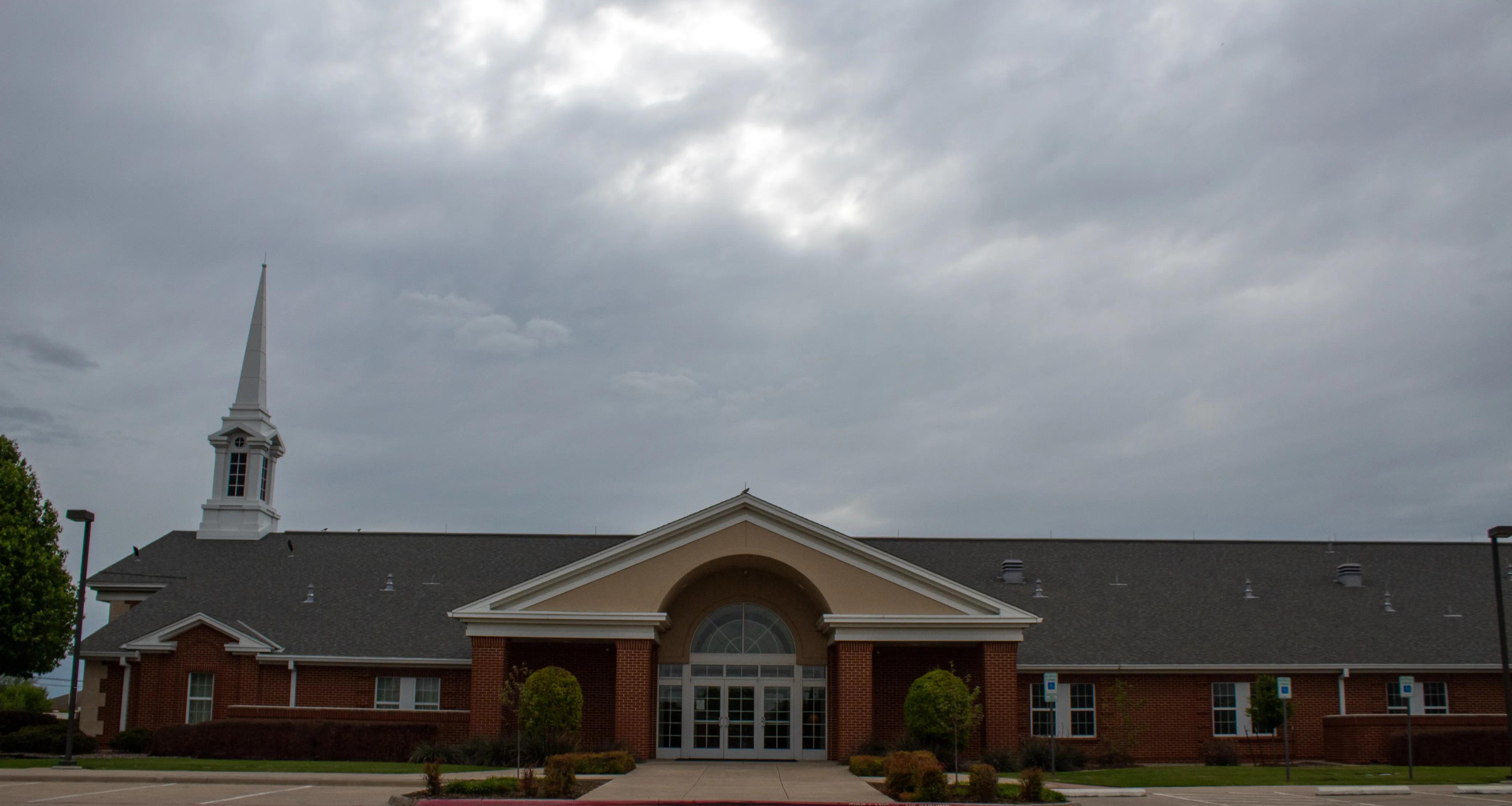 The north-facing side of the Trophy Club church building - The Church of Jesus Christ of Latter-day Saints