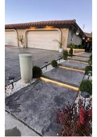driveway colored concrete stamping high gloss finish fortify concrete Fresno CA 