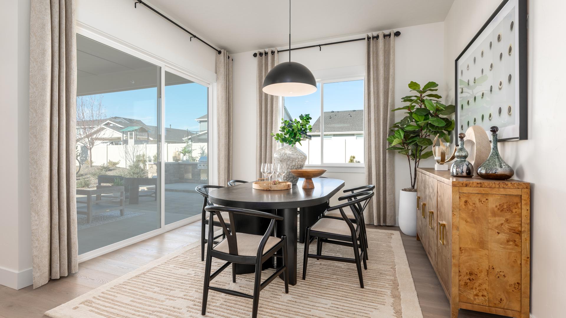 Light and open dining space
