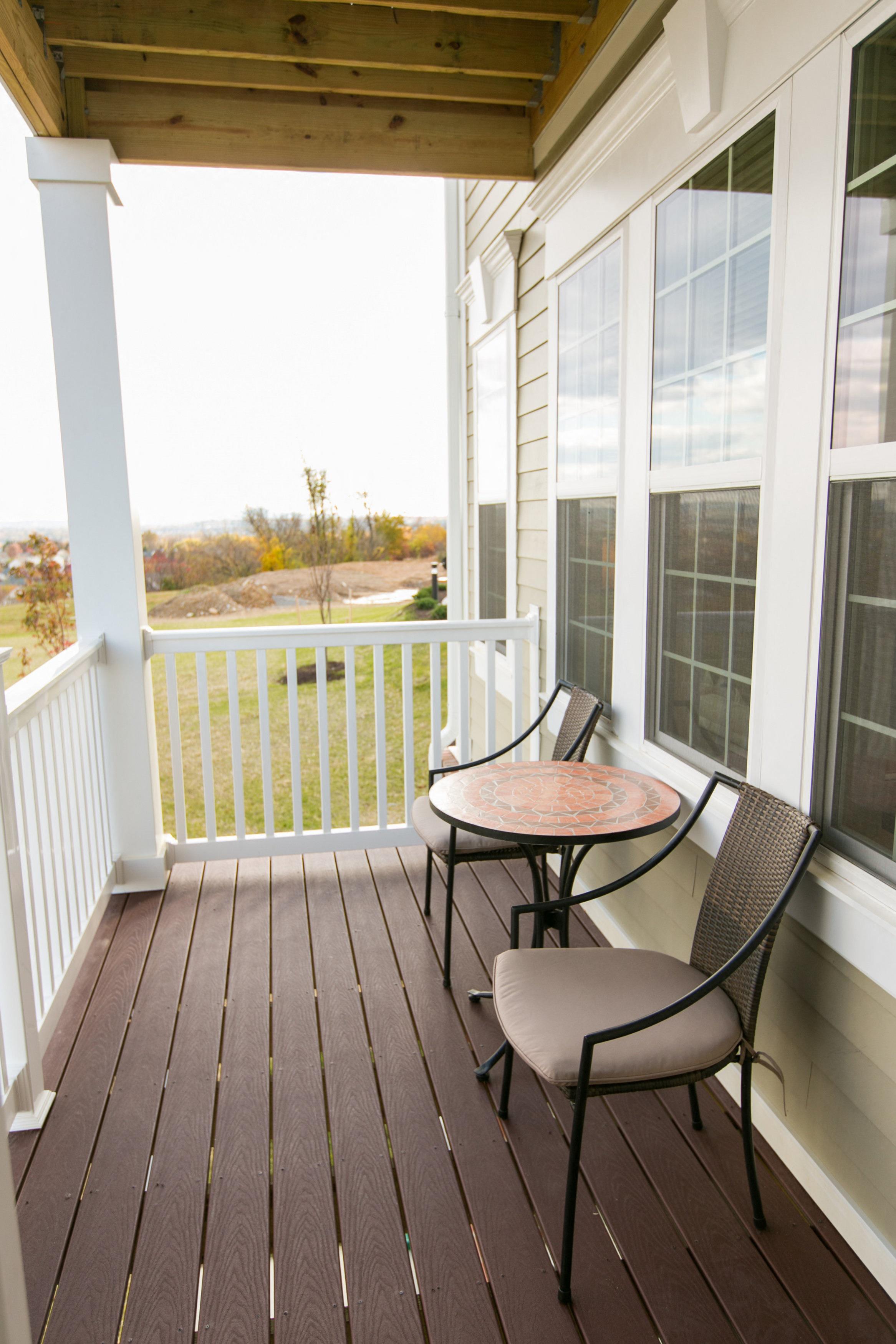 private porch with views of the property