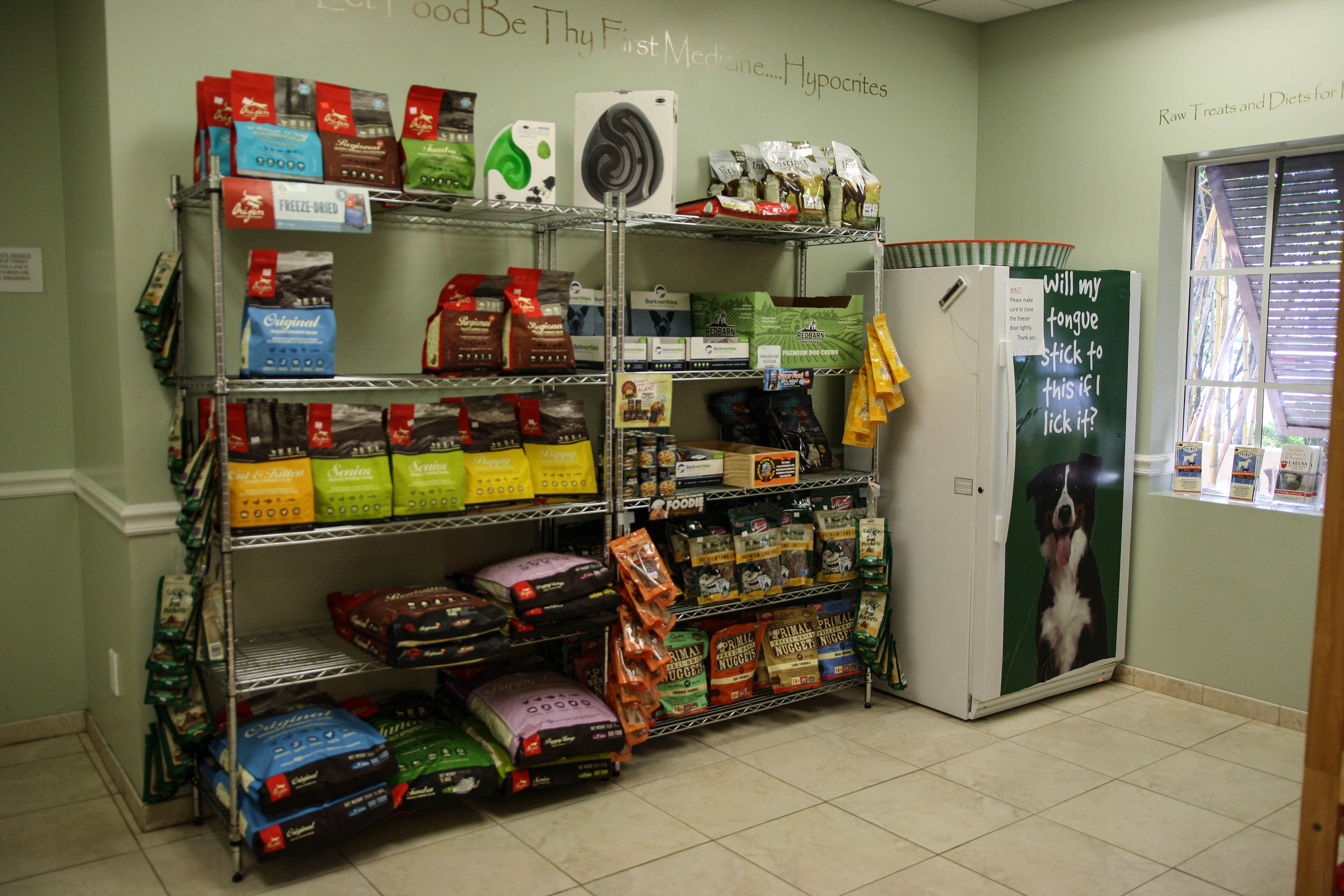 We carry a wide variety of veterinary-approved pet products.