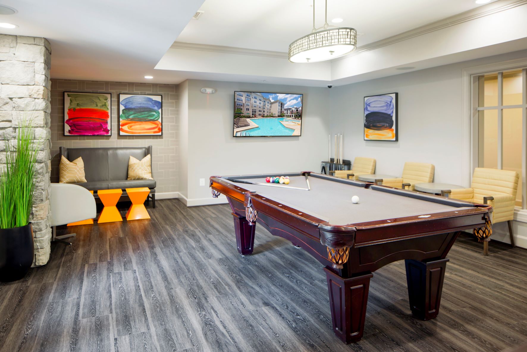 Challenge a friend to a game of billiards, shuffleboard or foosball