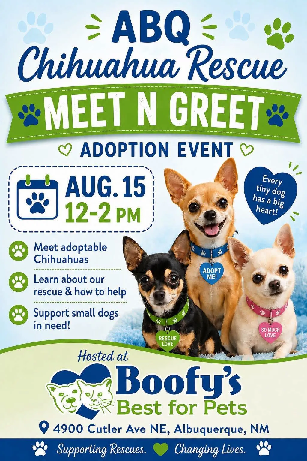 Image of Local Pet Event ABQ Chihuahua Rescue Meet 'N Greet Adoption Event (Cutler) Nearby