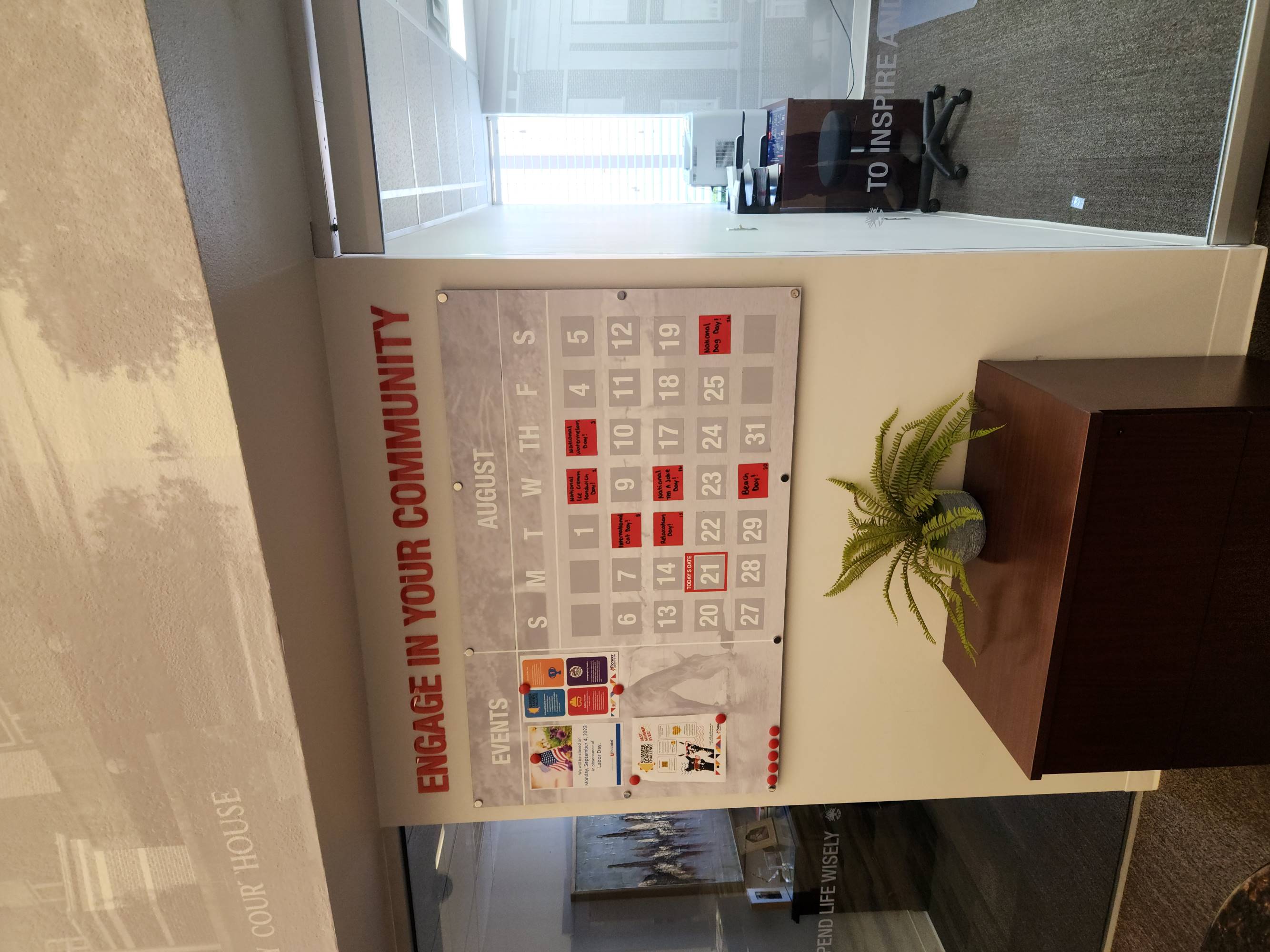 First United Bank - Purcell - interior community calendar