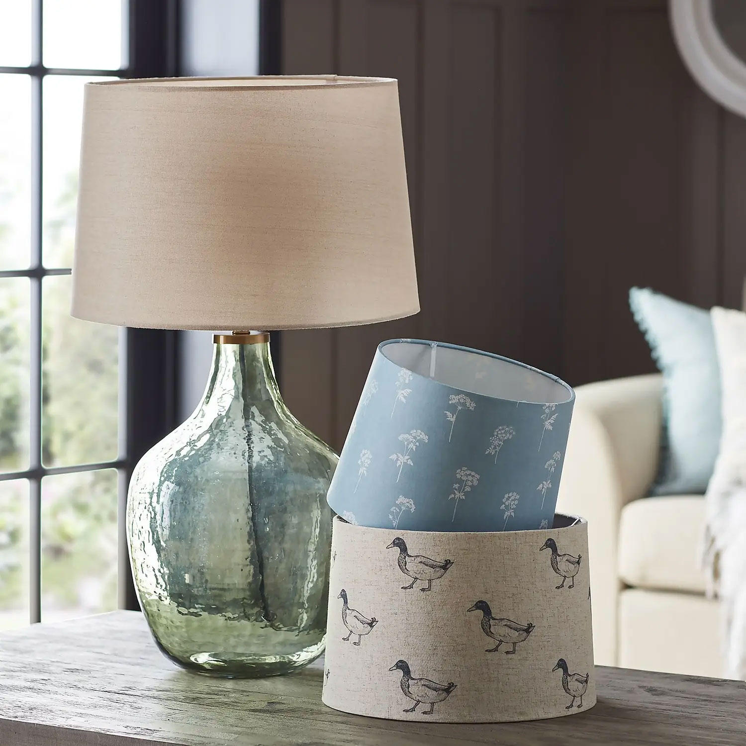Country Living lampshades in three sizes and colours