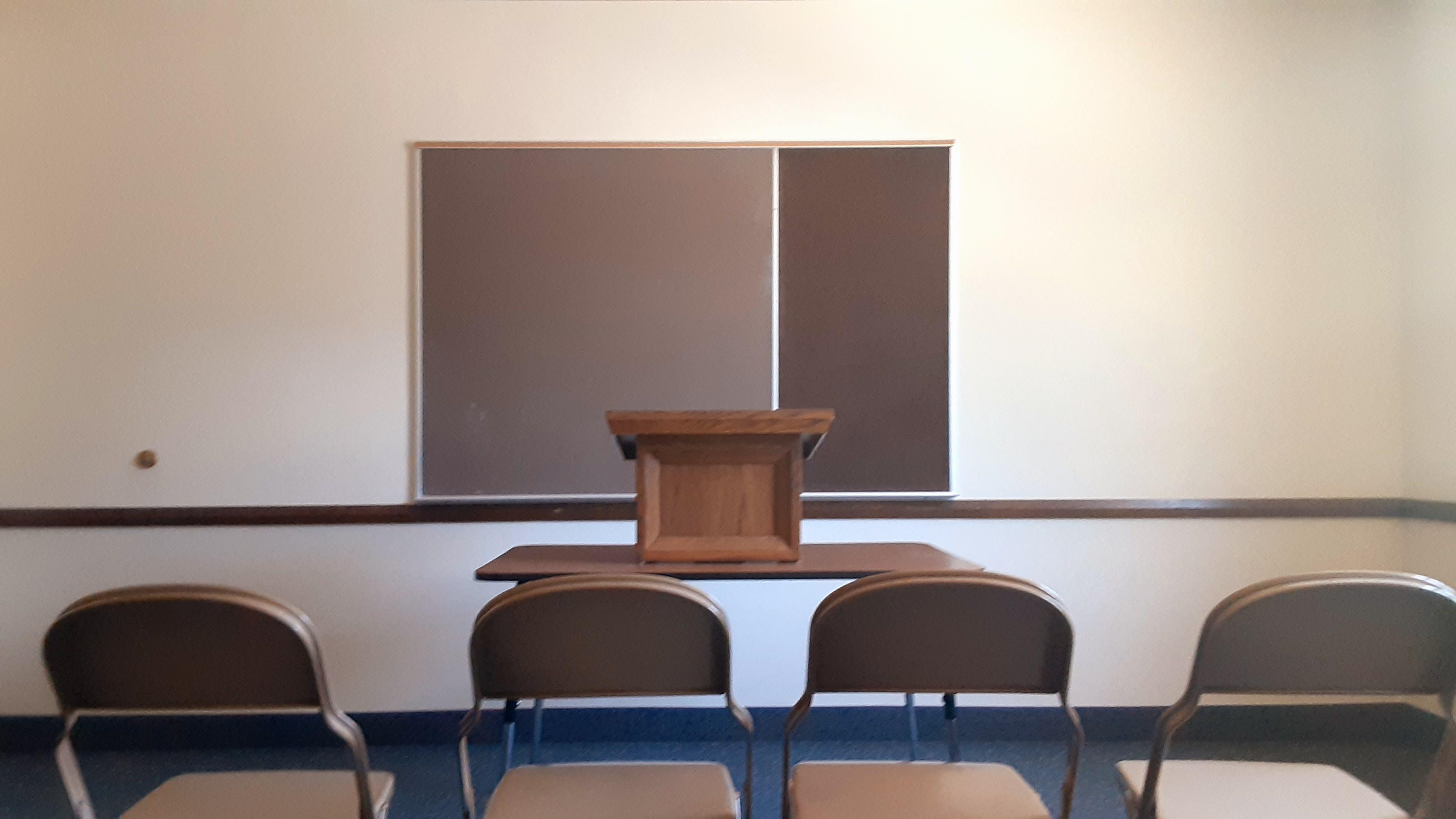 A classroom of the Hawthorne and Quinn Building of The Church of Jesus Christ of Latter-day Saints located at 4010 Hawthorne Road in Pocatello, Idaho.
