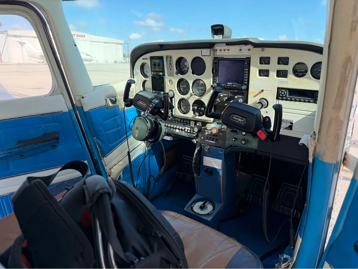 Cessna 172 instruments flight training aircraft on the tarmac at Okeechobee County Airport for 1UP Aviation.