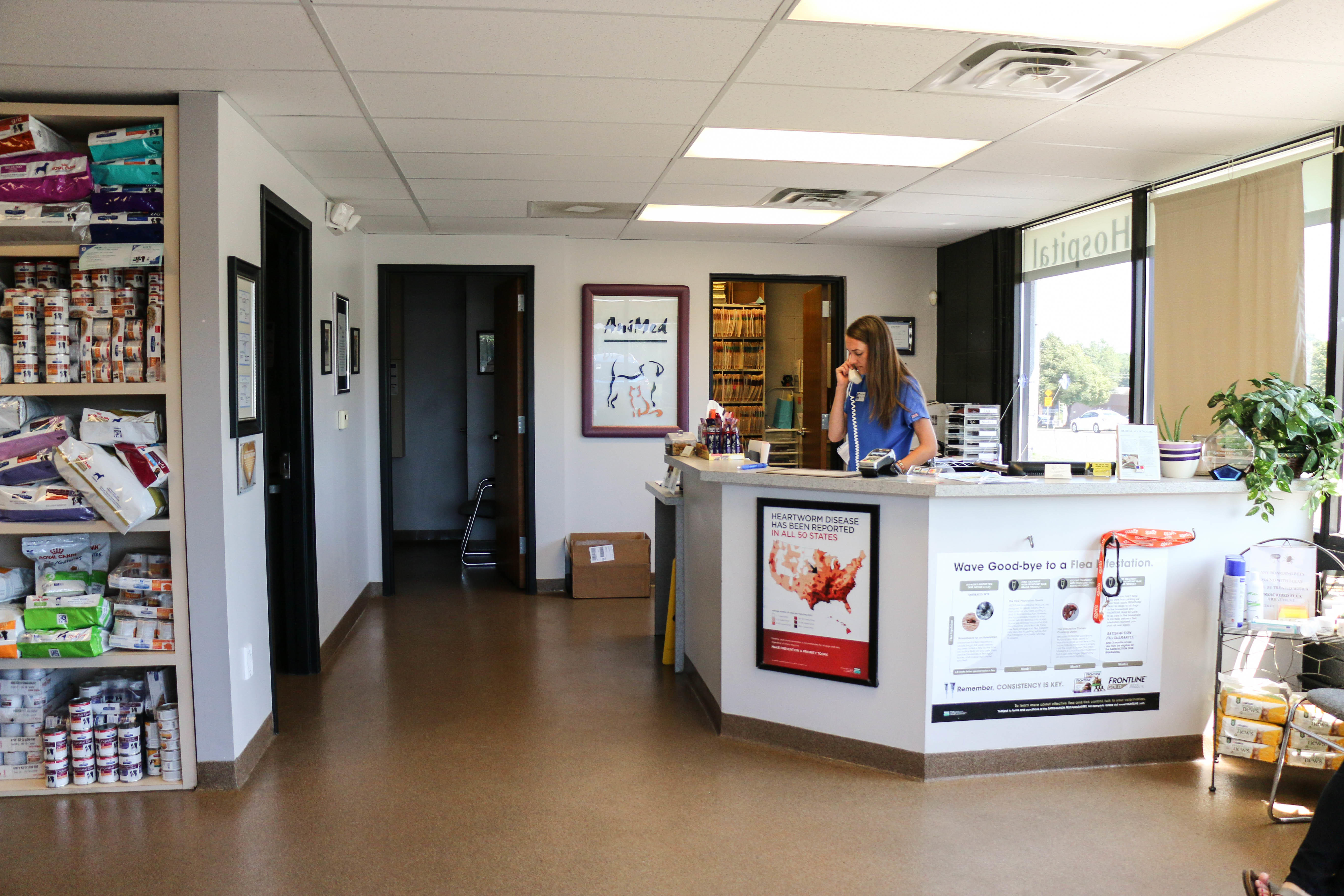 Our waiting area is clean, bright and spacious. Our reception staff does a great job making sure tha AniMed Animal Hospital Blue Springs (816)220-0222