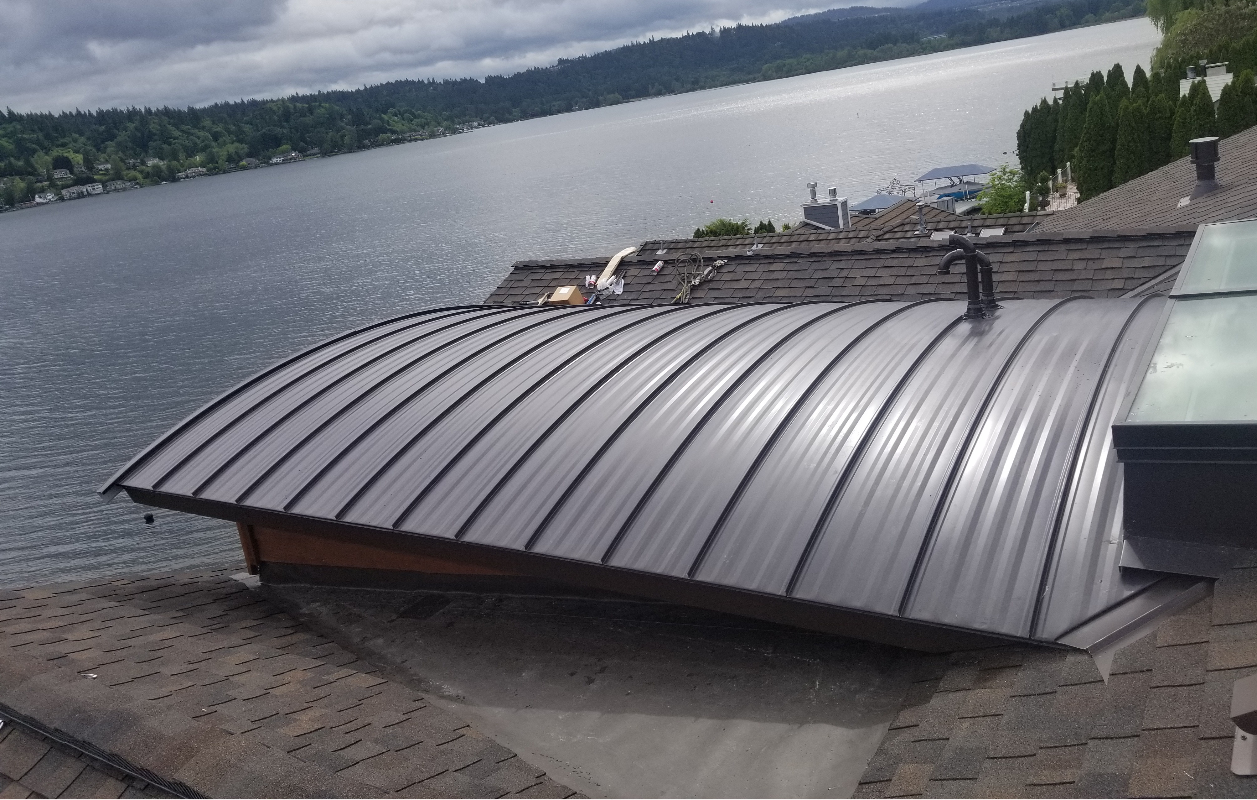 Radius metal roofing just completed