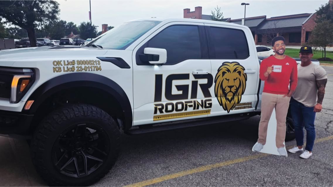 Where's Jake Wednesday? Jake recently met with Nick from IGR Roofing, a veteran owned business serving Oklahoma and Kansas. We enjoyed learning more about their team and the work they do in the community!
