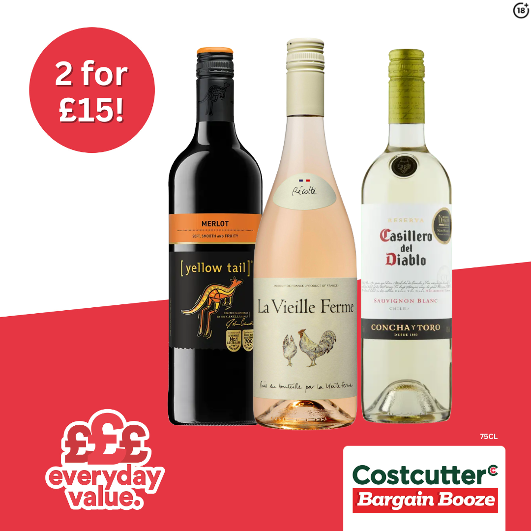 2 For &pound;15 on selected wines