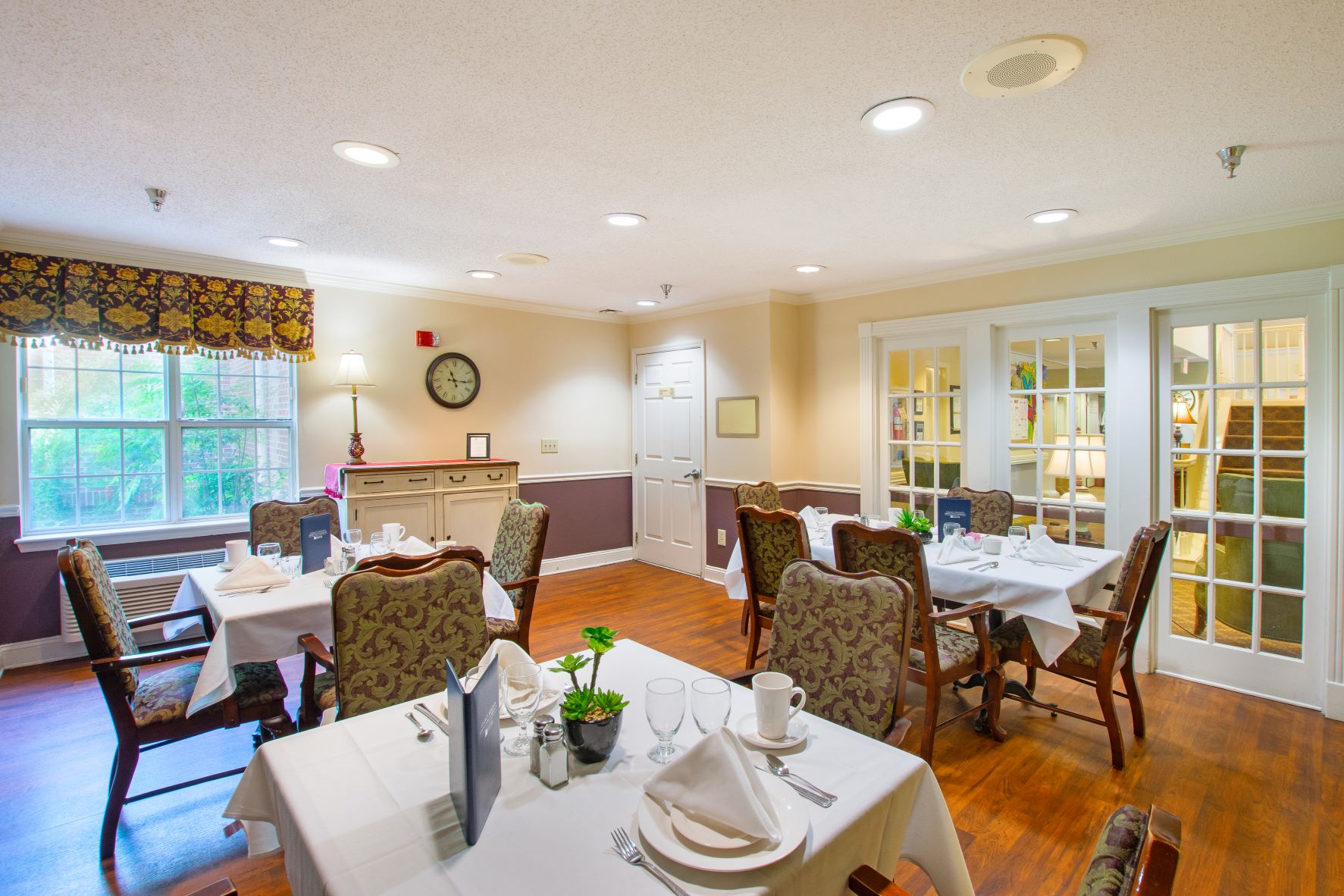 Legacy Heights Senior Living Community boasts a spacious dining area for our seniors!