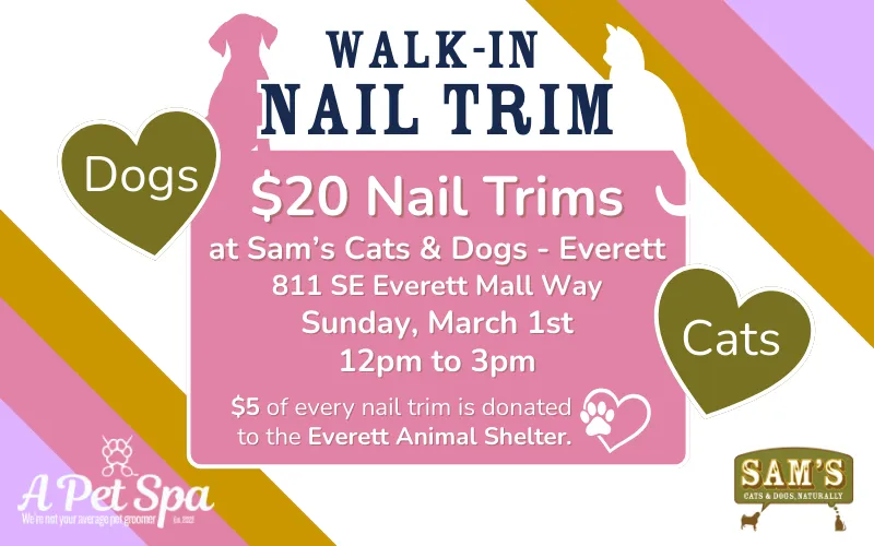Image of Local Pet Event Pet Nail Trim Benefiting the Everett Animal Shelter Nearby