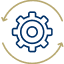 Twisting gear icon.
