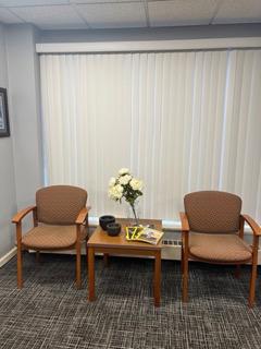 Make yourself comfortable in our waiting room area!