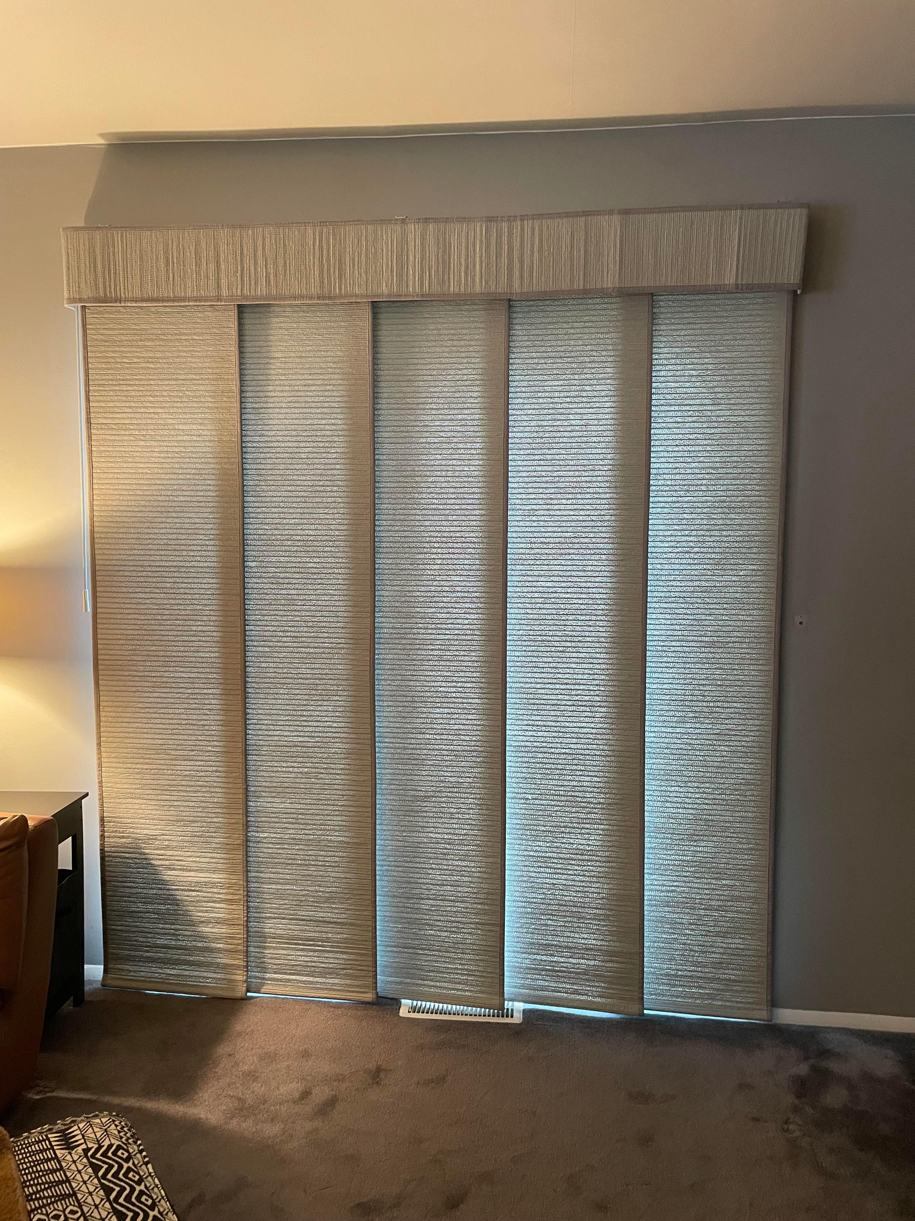 Sliding panel blinds for doors of all sizes.