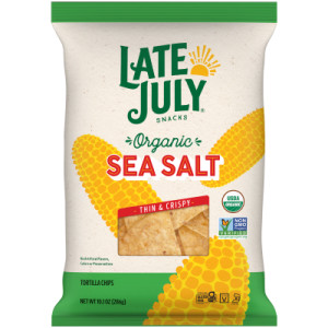 Late July Snacks Thin and Crispy Organic Tortilla Chips with Sea Salt, 10.1 oz Bag featured image