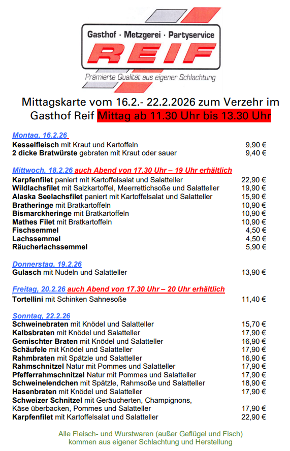 Gasthof & Fremdenzimmer Reif, Raiffeisenstraße 6 in Ursensollen